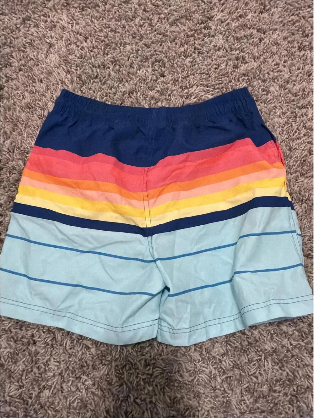 Colorful Striped Swim Trunks 9-10 Years